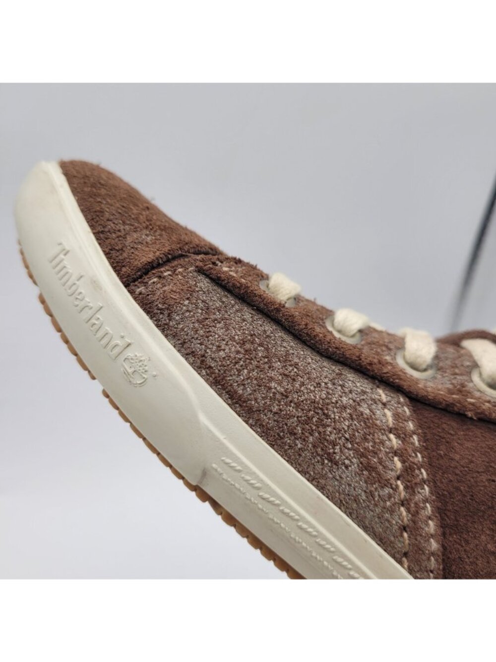 Timberland Womens Size 7.5 Sneakers Earthkeepers High Top Genuine Brown Leather - Picture 12 of 14